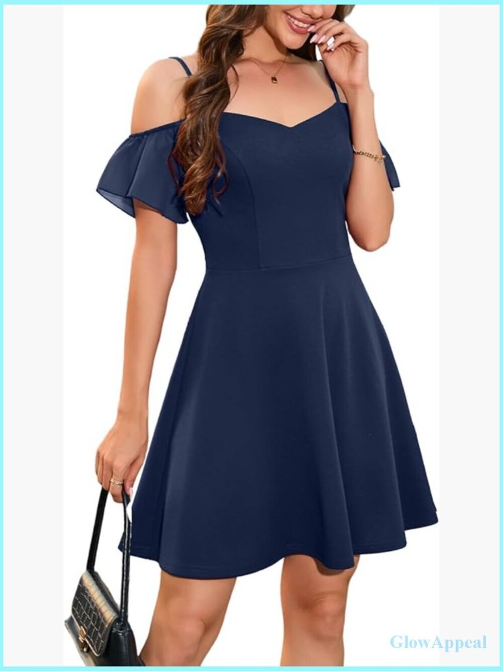 Off Shoulder Cocktail Dress with Flutter Sleeves Mini A-Line Short Party Dress